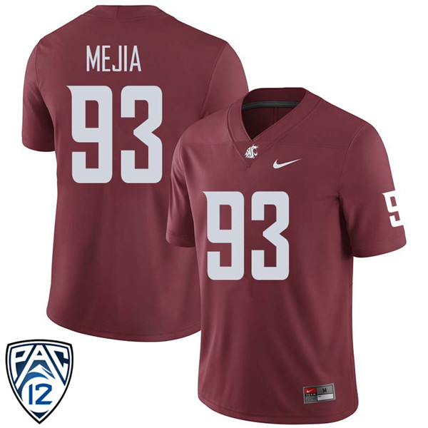 Men #93 Christian Mejia Washington State Cougars College Football Jerseys Sale-Crimson